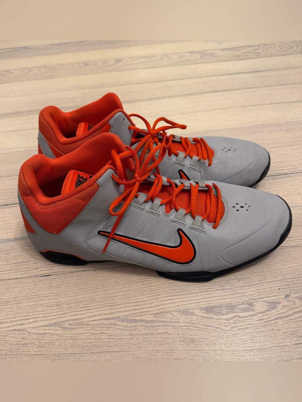 NIKE Men’s Reax Training Shoes Gray Orange Athletic Sneakers 599552-006 Size 15